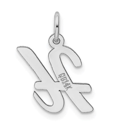 14K Weißgold 14K Weißgold Mittel Schreibschrift Buchstabe H Initiale Charm