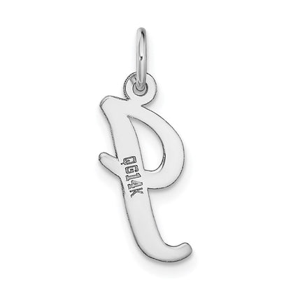 14K Weißgold 14K Weißgold Mittel Schreibschrift Buchstabe I Initiale Charm