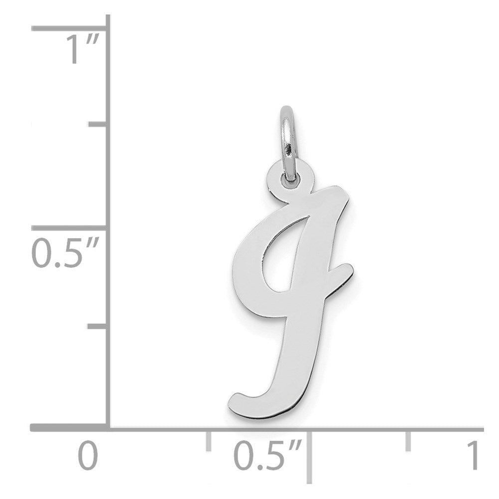 14K Weißgold 14K Weißgold Mittel Schreibschrift Buchstabe I Initiale Charm