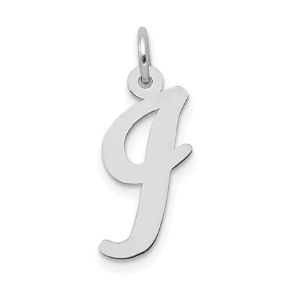 14K Weißgold 14K Weißgold Mittel Schreibschrift Buchstabe I Initiale Charm