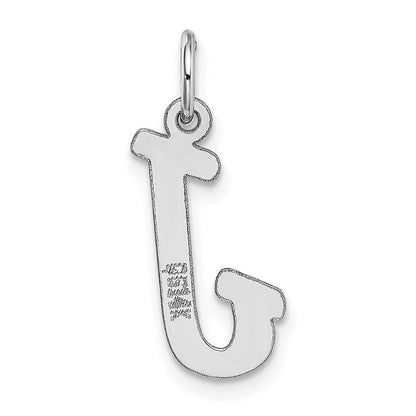 14K Weißgold 14K Weißgold Mittel Schreibschrift Buchstabe J Initiale Charm