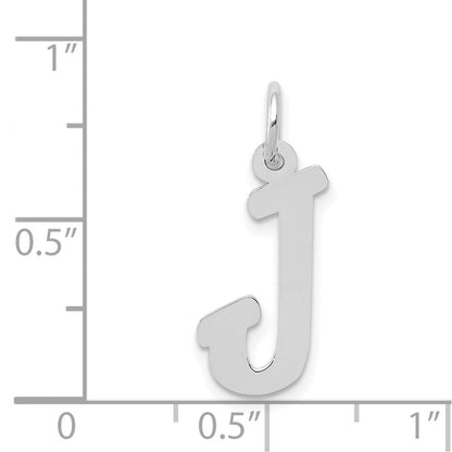 14K Weißgold 14K Weißgold Mittel Schreibschrift Buchstabe J Initiale Charm