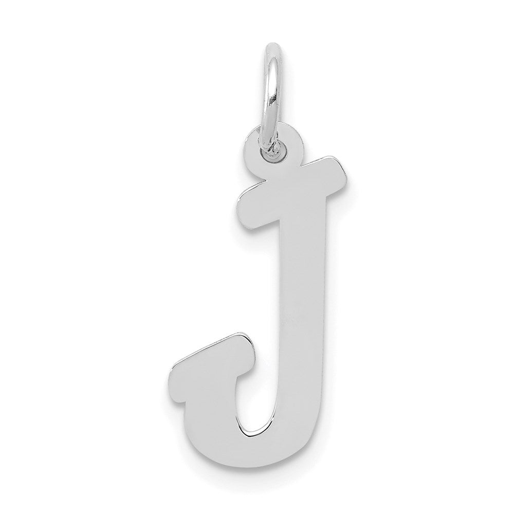 14K Weißgold 14K Weißgold Mittel Schreibschrift Buchstabe J Initiale Charm