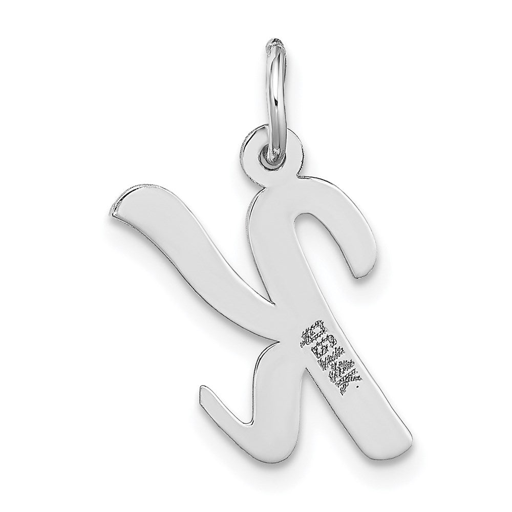 14K Weißgold 14K Weißgold Mittel Schreibschrift Buchstabe K Initiale Charm