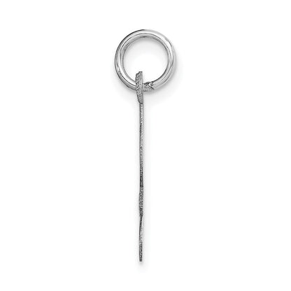 14K Weißgold 14K Weißgold Mittel Schreibschrift Buchstabe L Initiale Charm