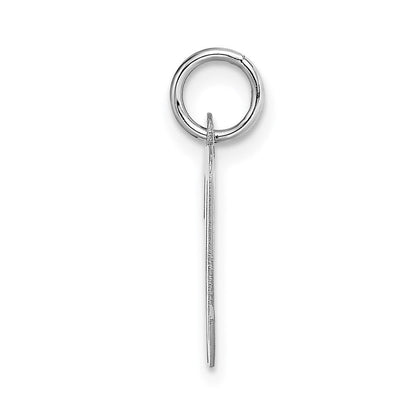 14K Weißgold 14K Weißgold Mittel Schreibschrift Buchstabe N Initiale Charm