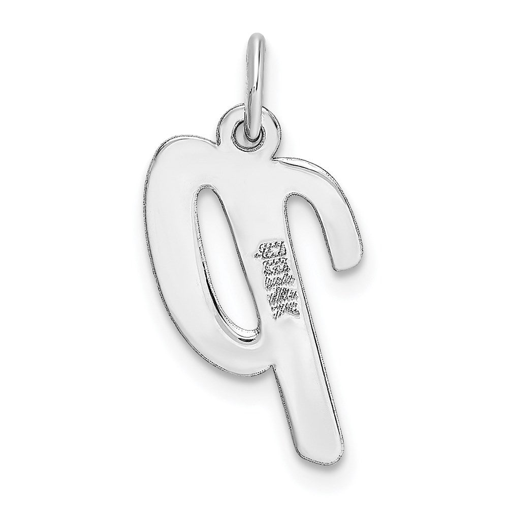 14K Weißgold 14K Weißgold Mittel Schreibschrift Buchstabe P Initiale Charm