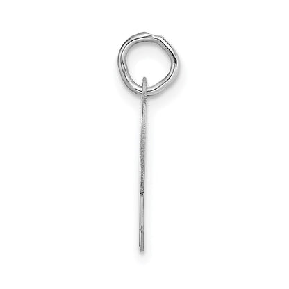 14K Weißgold 14K Weißgold Mittel Schreibschrift Buchstabe R Initiale Charm