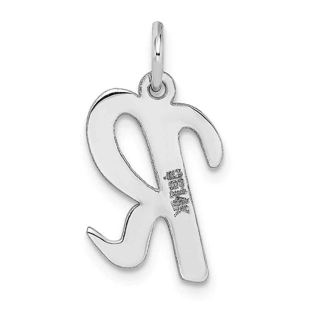 14K Weißgold 14K Weißgold Mittel Schreibschrift Buchstabe R Initiale Charm