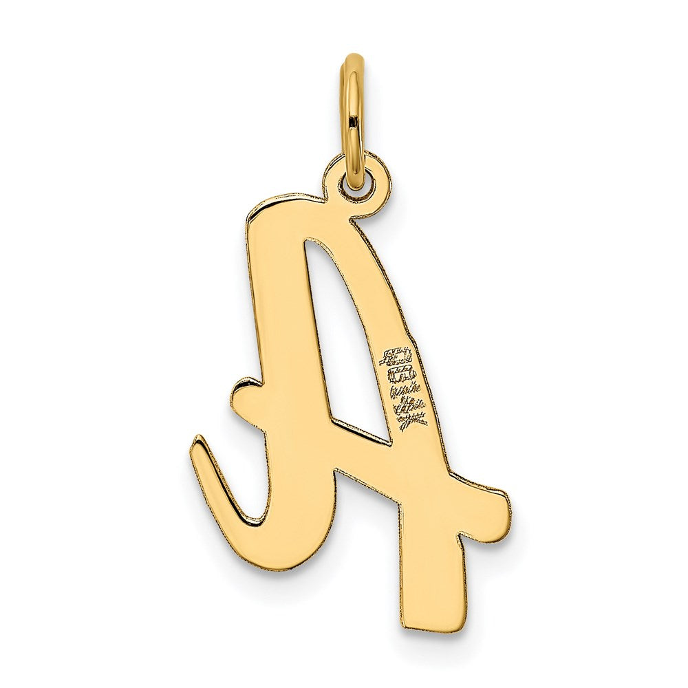 14K Gelbgold 14K Groß Schreibschrift Buchstabe A Initiale Charm