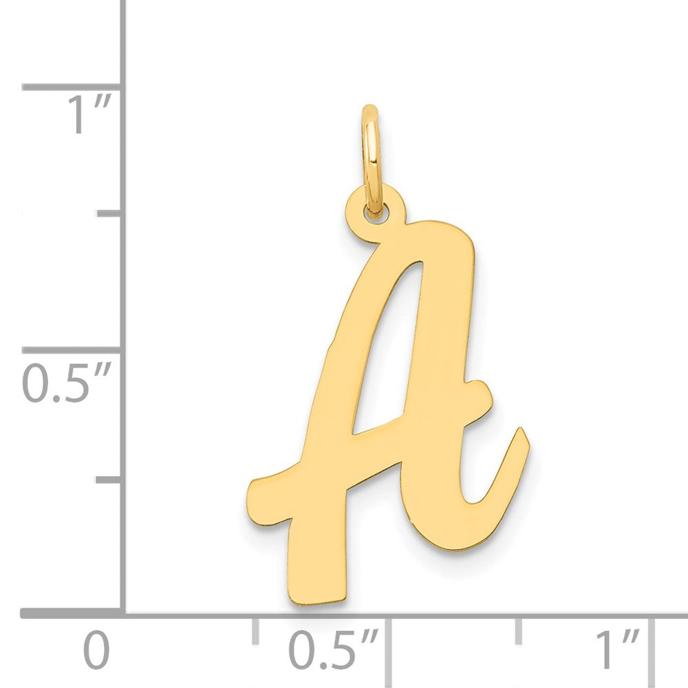 14K Gelbgold 14K Groß Schreibschrift Buchstabe A Initiale Charm