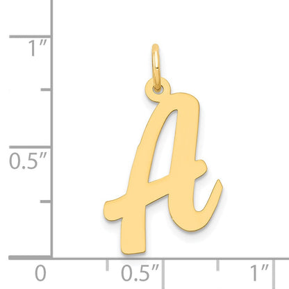 14K Gelbgold 14K Groß Schreibschrift Buchstabe A Initiale Charm