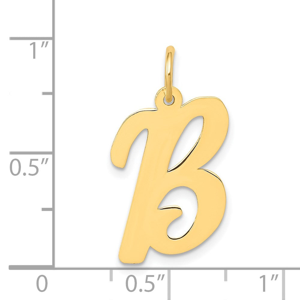 14K Gelbgold 14K Groß Schreibschrift Buchstabe B Initiale Charm