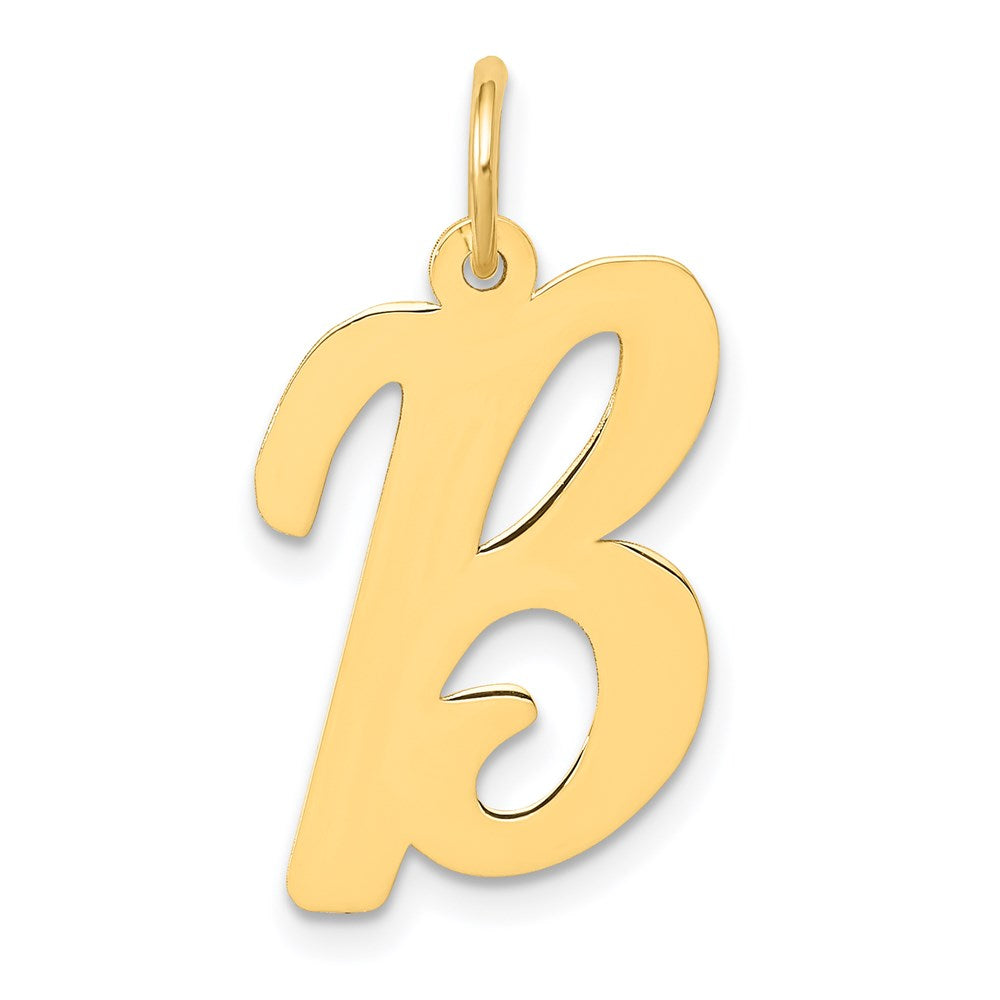 14K Gelbgold 14K Groß Schreibschrift Buchstabe B Initiale Charm