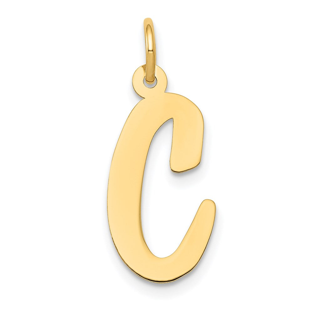 14K Gelbgold 14K Groß Schreibschrift Buchstabe C Initiale Charm