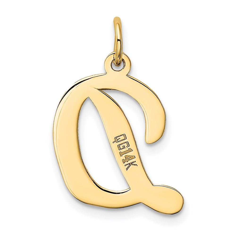 14K Gelbgold 14K Groß Schreibschrift Buchstabe D Initiale Charm