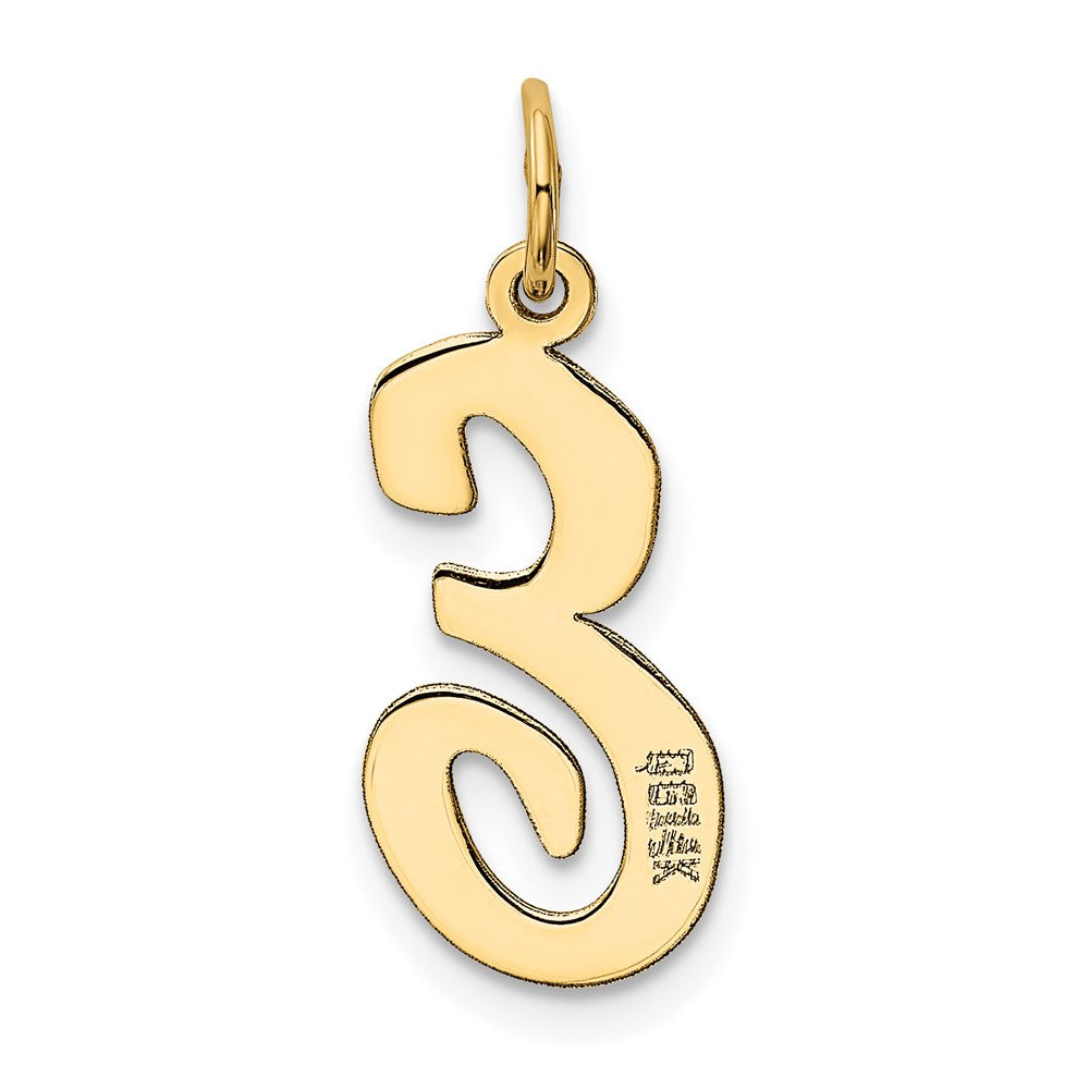 14K Gelbgold 14K Groß Schreibschrift Buchstabe E Initiale Charm