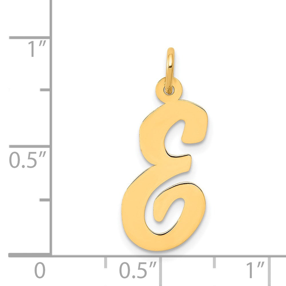 14K Gelbgold 14K Groß Schreibschrift Buchstabe E Initiale Charm