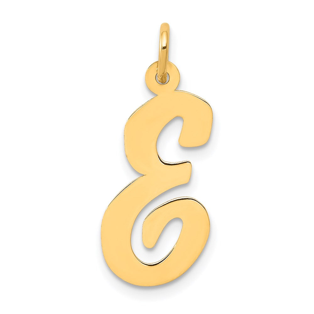 14K Gelbgold 14K Groß Schreibschrift Buchstabe E Initiale Charm