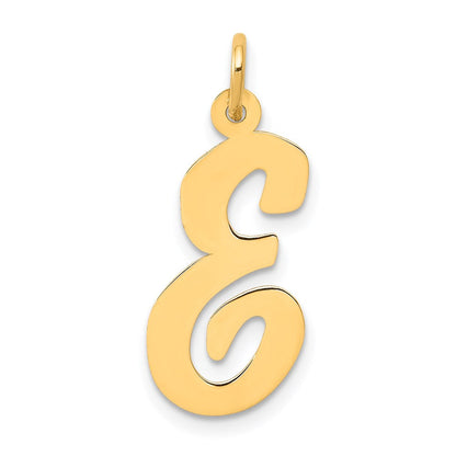 14K Gelbgold 14K Groß Schreibschrift Buchstabe E Initiale Charm