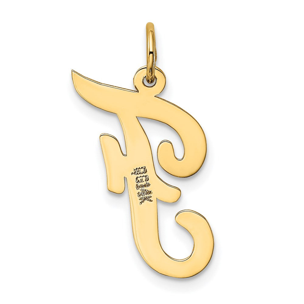 14K Gelbgold 14K Groß Schreibschrift Buchstabe F Initiale Charm