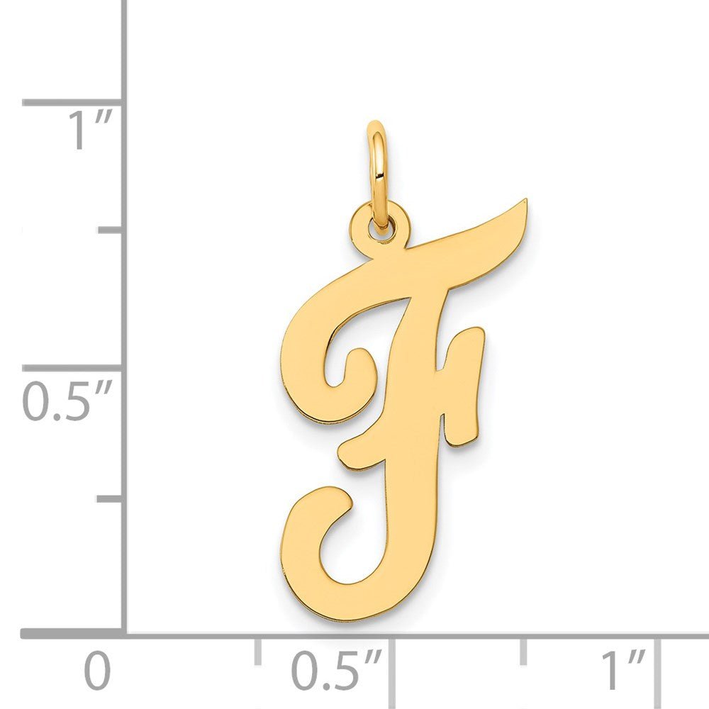 14K Gelbgold 14K Groß Schreibschrift Buchstabe F Initiale Charm