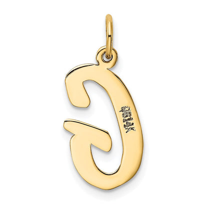 14K Gelbgold 14K Groß Schreibschrift Buchstabe G Initiale Charm
