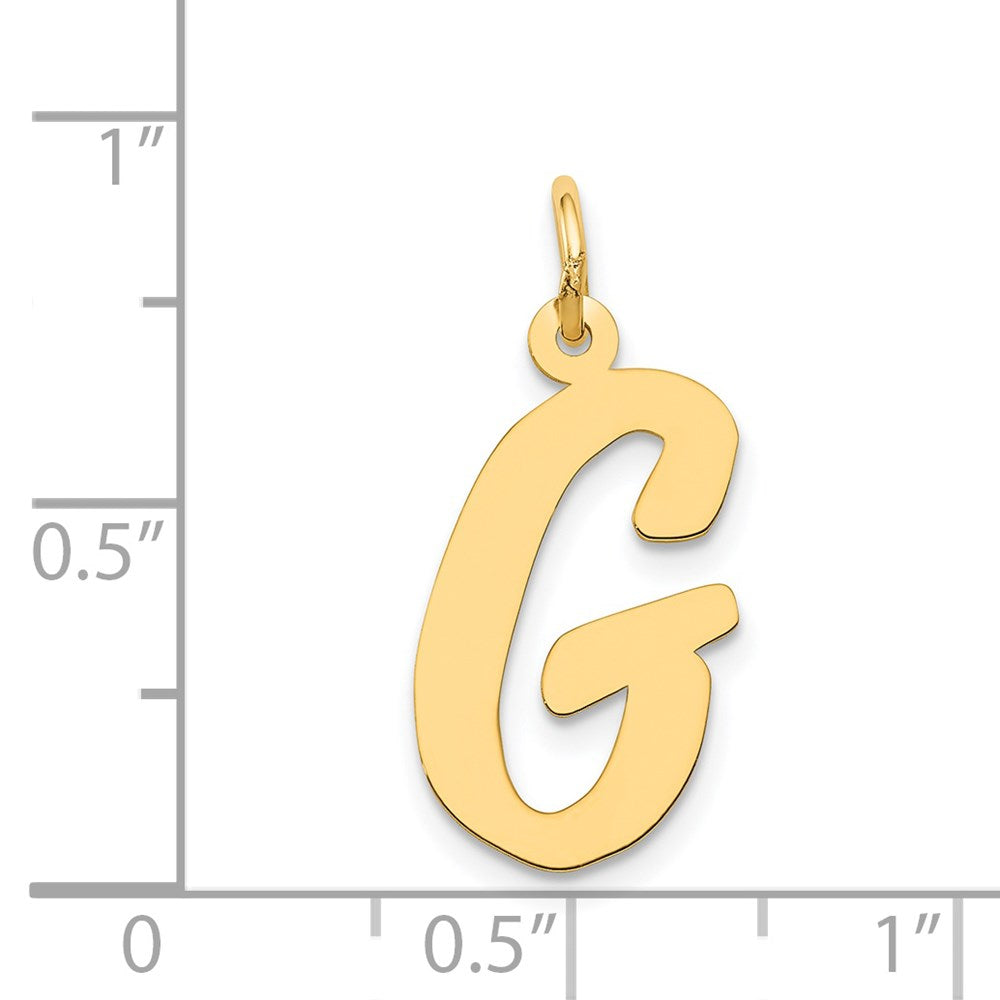 14K Gelbgold 14K Groß Schreibschrift Buchstabe G Initiale Charm