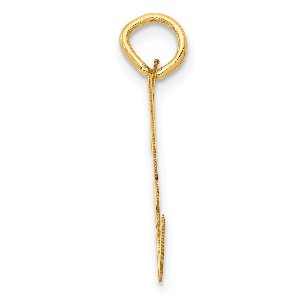14K Gelbgold 14K Groß Schreibschrift Buchstabe H Initiale Charm