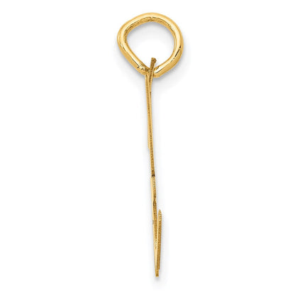 14K Gelbgold 14K Groß Schreibschrift Buchstabe H Initiale Charm