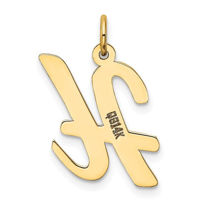 14K Gelbgold 14K Groß Schreibschrift Buchstabe H Initiale Charm