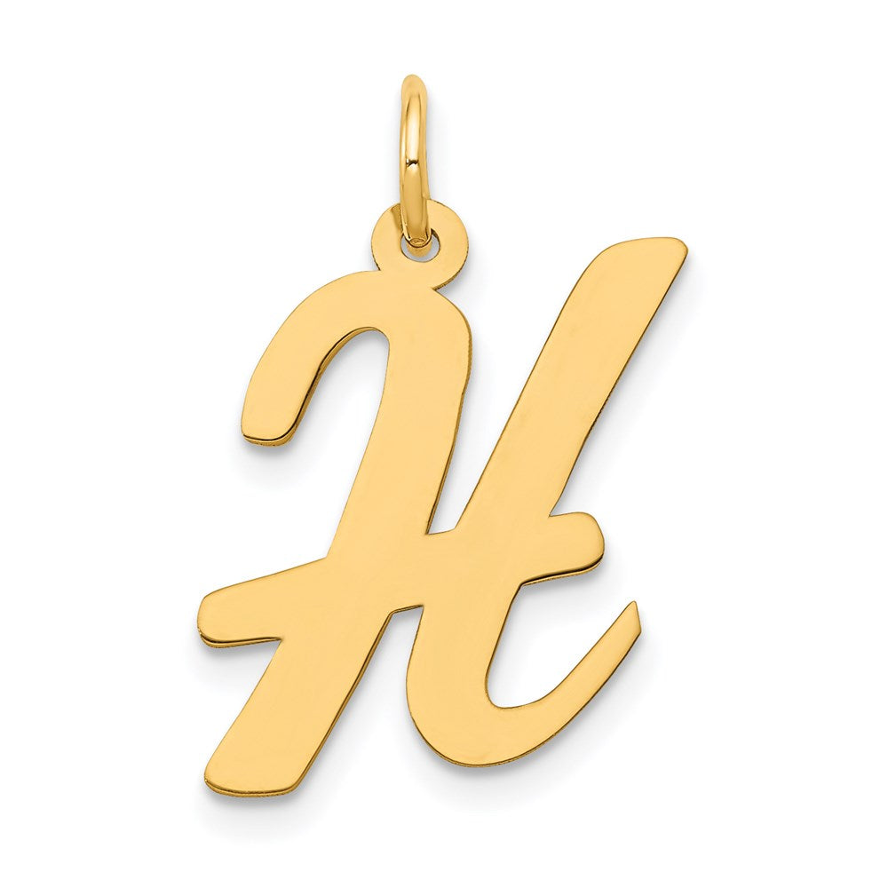 14K Gelbgold 14K Groß Schreibschrift Buchstabe H Initiale Charm