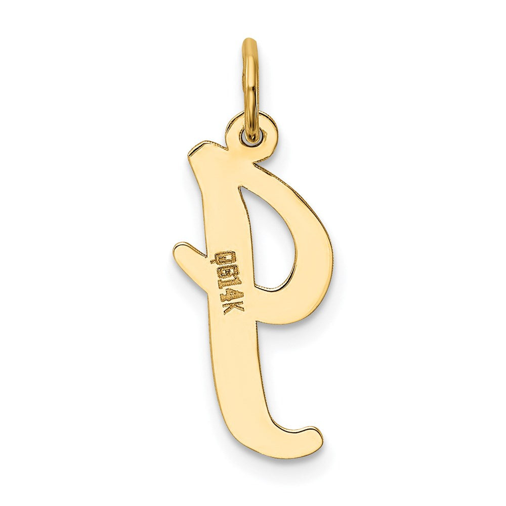 14K Gelbgold 14K Groß Schreibschrift Buchstabe I Initiale Charm