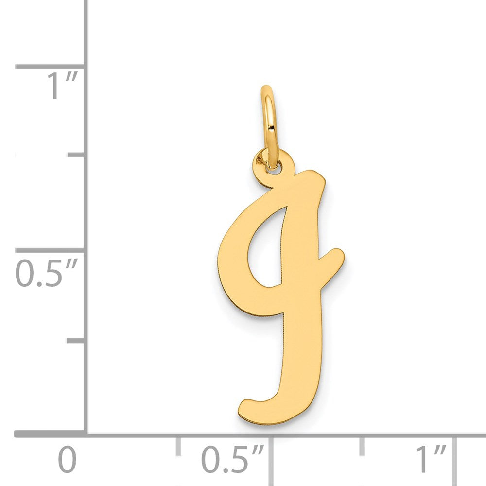 14K Gelbgold 14K Groß Schreibschrift Buchstabe I Initiale Charm
