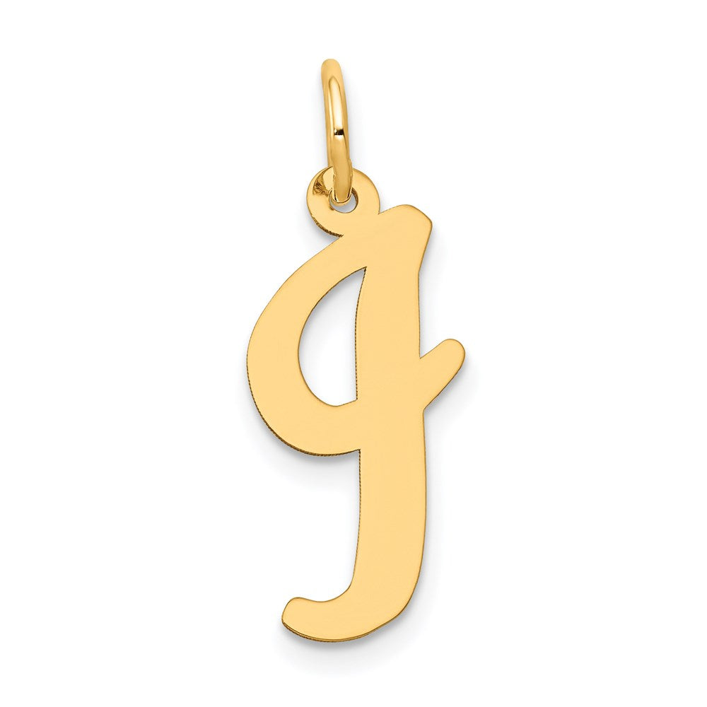 14K Gelbgold 14K Groß Schreibschrift Buchstabe I Initiale Charm