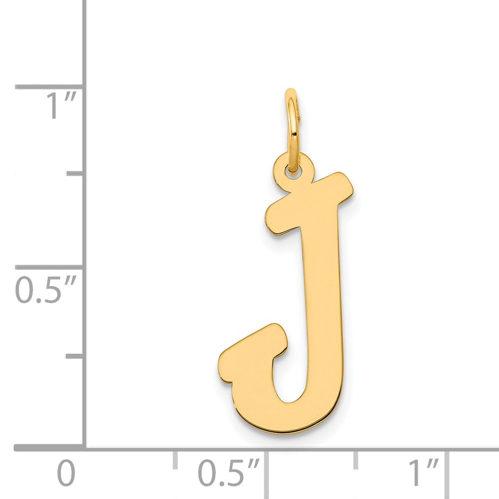 14K Gelbgold 14K Groß Schreibschrift Buchstabe J Initiale Charm