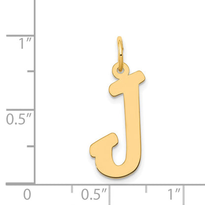 14K Gelbgold 14K Groß Schreibschrift Buchstabe J Initiale Charm