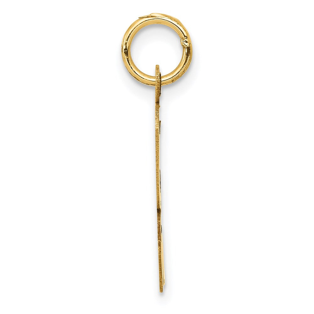 14K Gelbgold 14K Groß Schreibschrift Buchstabe K Initiale Charm
