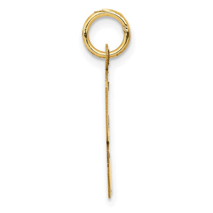 14K Gelbgold 14K Groß Schreibschrift Buchstabe K Initiale Charm