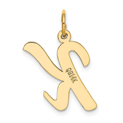 14K Gelbgold 14K Groß Schreibschrift Buchstabe K Initiale Charm