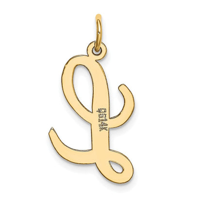 14K Gelbgold 14K Groß Schreibschrift Buchstabe L Initiale Charm