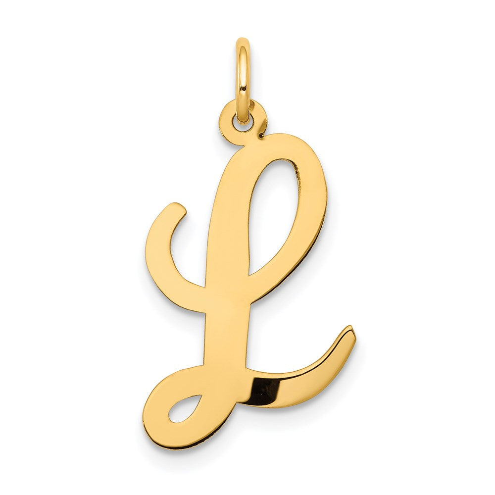 14K Gelbgold 14K Groß Schreibschrift Buchstabe L Initiale Charm