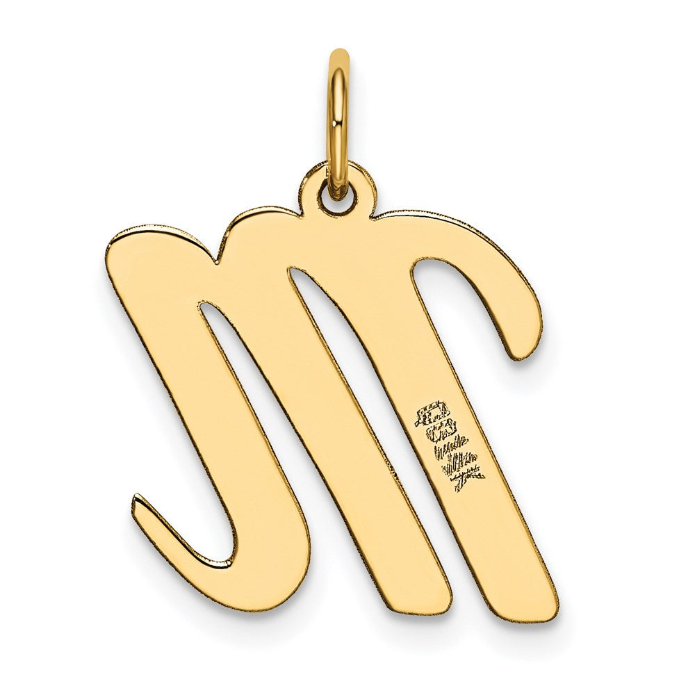 14K Gelbgold 14K Groß Schreibschrift Buchstabe M Initiale Charm