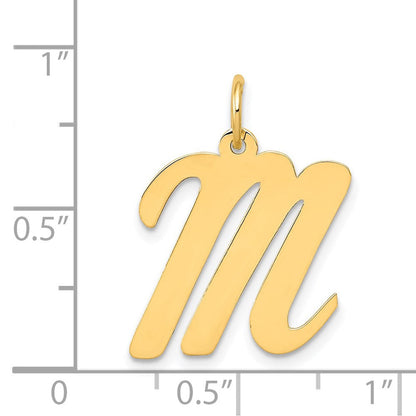14K Gelbgold 14K Groß Schreibschrift Buchstabe M Initiale Charm