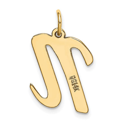 14K Gelbgold 14K Groß Schreibschrift Buchstabe N Initiale Charm