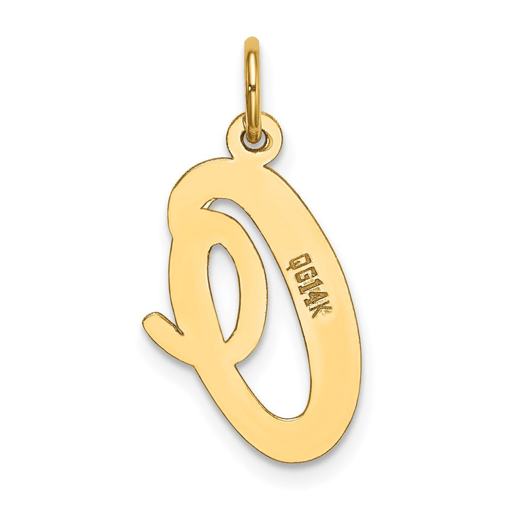 14K Gelbgold 14K Groß Schreibschrift Buchstabe O Initiale Charm