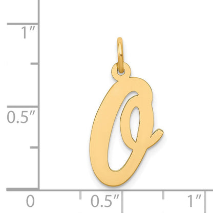 14K Gelbgold 14K Groß Schreibschrift Buchstabe O Initiale Charm