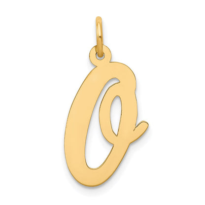 14K Gelbgold 14K Groß Schreibschrift Buchstabe O Initiale Charm