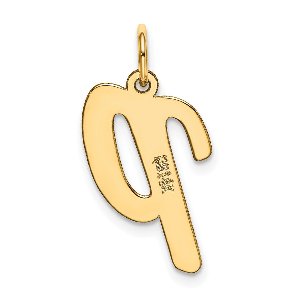 14K Gelbgold 14K Groß Schreibschrift Buchstabe P Initiale Charm
