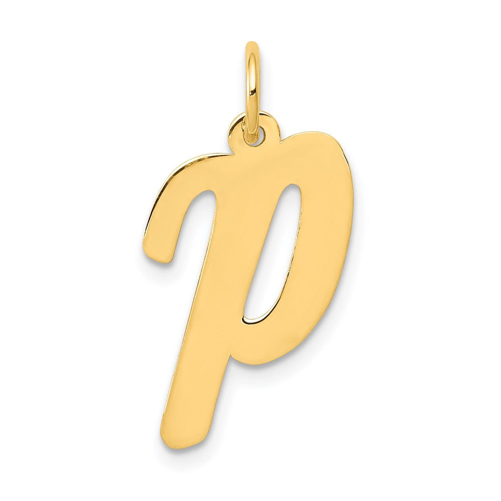 14K Gelbgold 14K Groß Schreibschrift Buchstabe P Initiale Charm